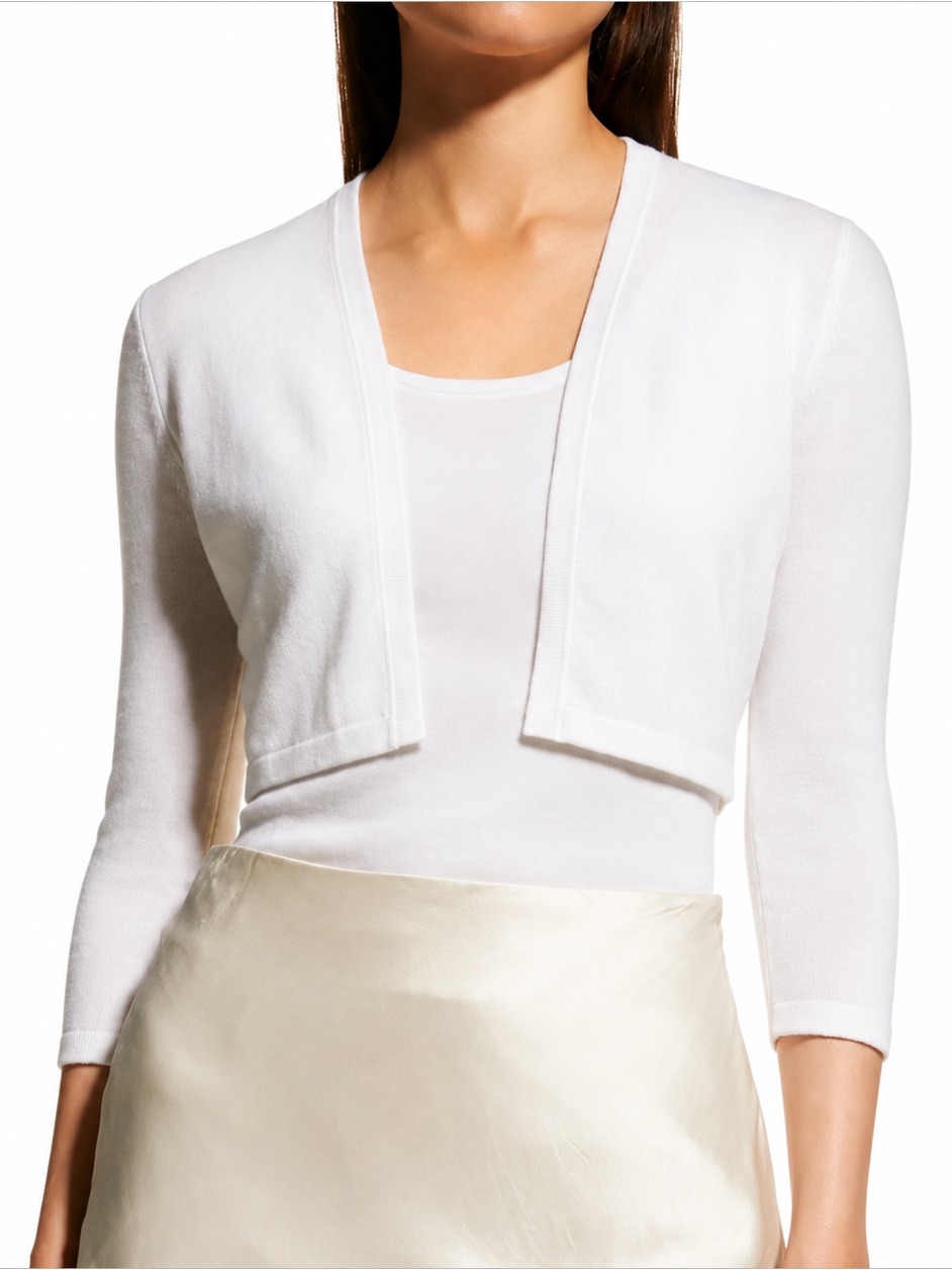 Neiman Marcus Cashmere Collection Open Front Shrug Cardigan Nwt